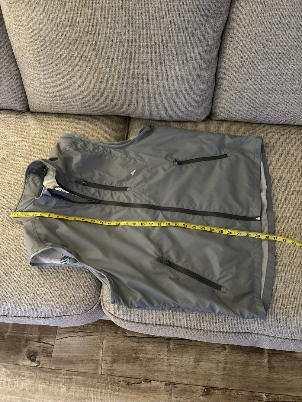 Sz L Tommy Bahama Gray Packable Travel Vest used menswear - Picture 8 of 10